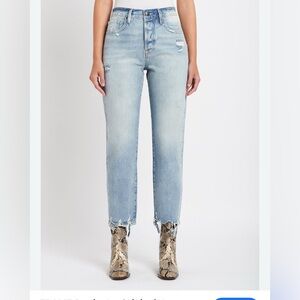 FRAME Le Original Distressed Straight Leg Jeans Raw Hem quiet luxury  30
